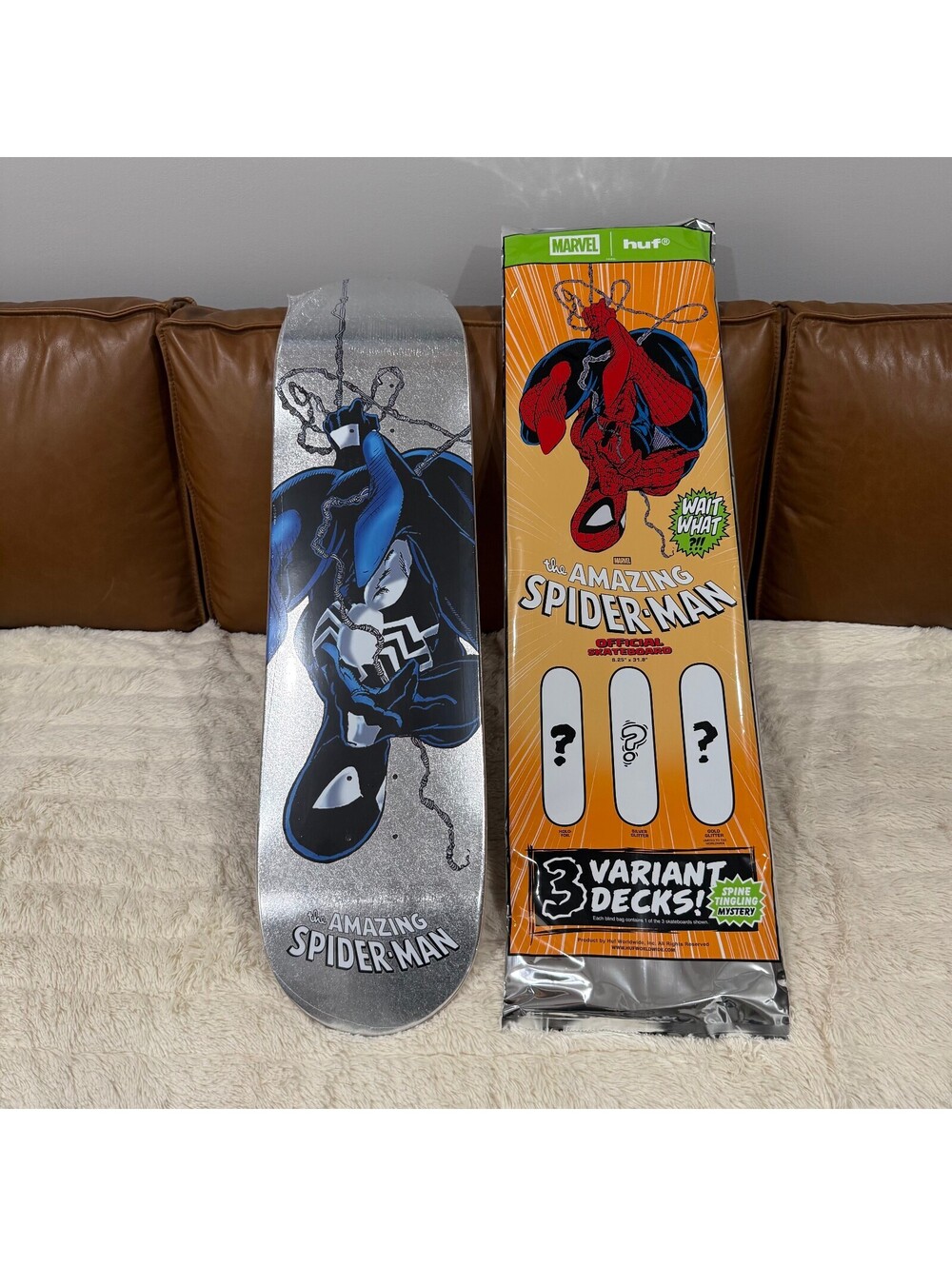 HUF x Marvel Spiderman Skateboard Spider-Man Issue #321 Blind Bag 8.25" OPENED